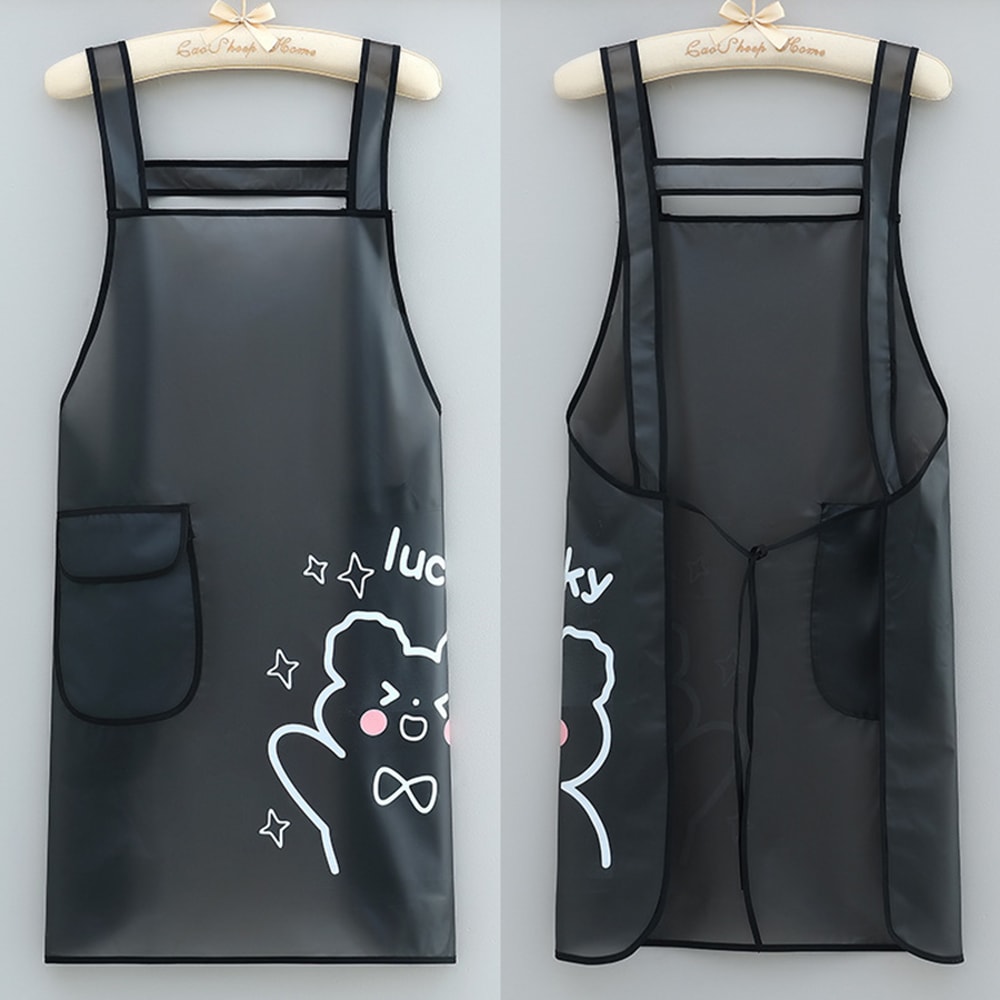 Waterproof TPU Kitchen Apron Sleeveless, Oil Resistant for Cooking Cleaning