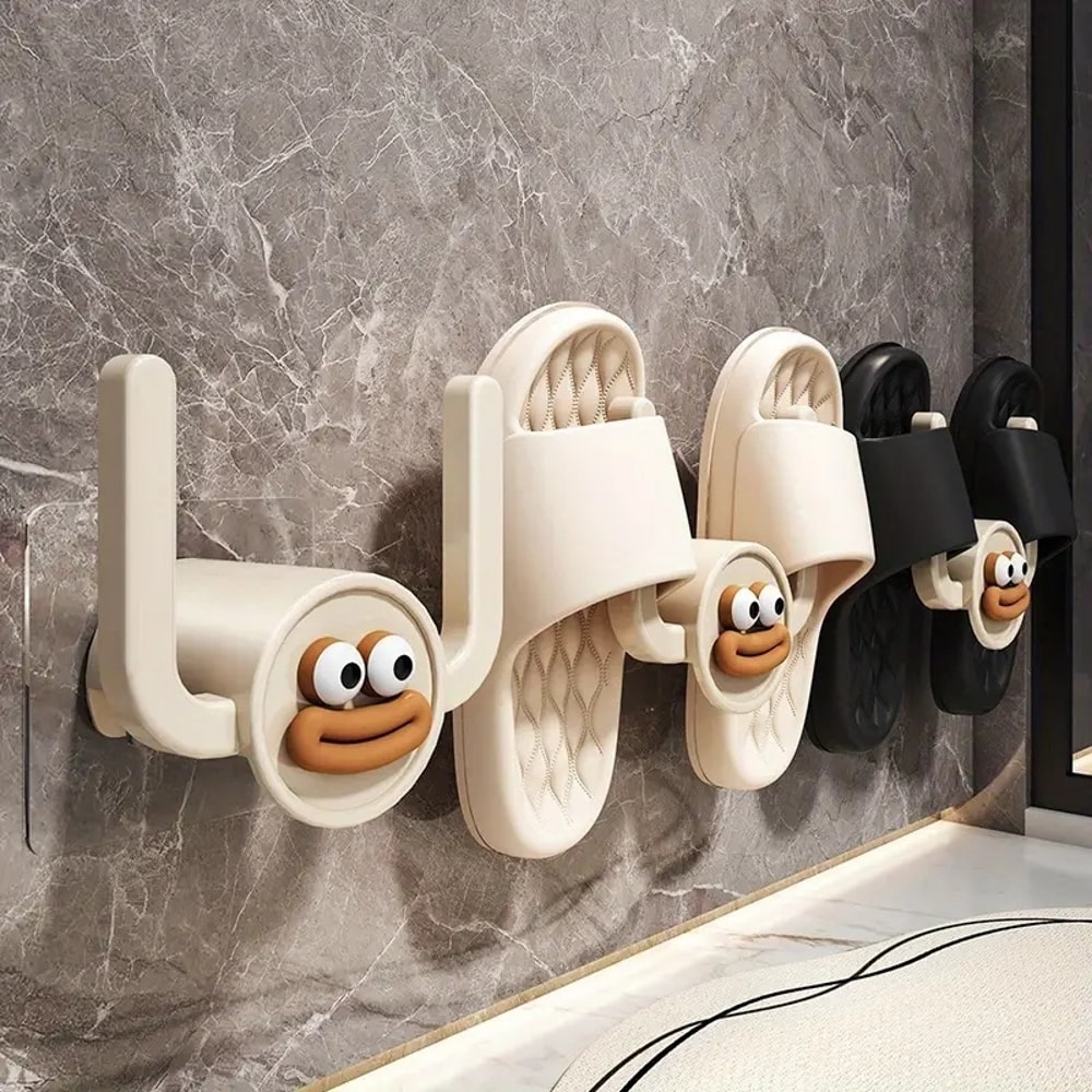 Cartoon Slippers Hook Bathroom Slipper Rack Shoe Holder Drainage Stand For Bathroom Bedroom Storage 0