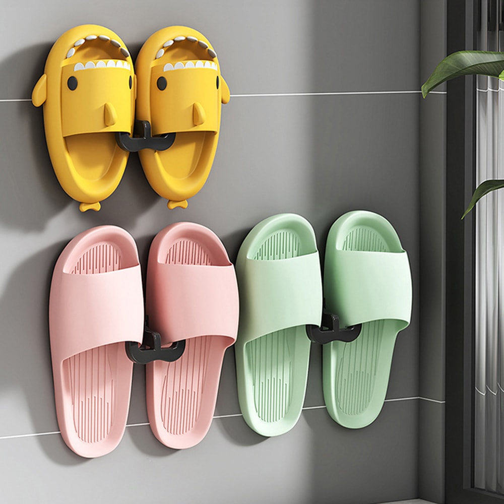 Wall Mounted Ushaped Slipper Rack Bathroom Storage Sandal Holder For Toilet Drainage 1