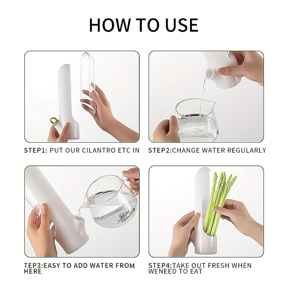 Vegetable Coriander Fresh-Keeping Box Refrigerator Organizer, Mint Parsley Herb Saver