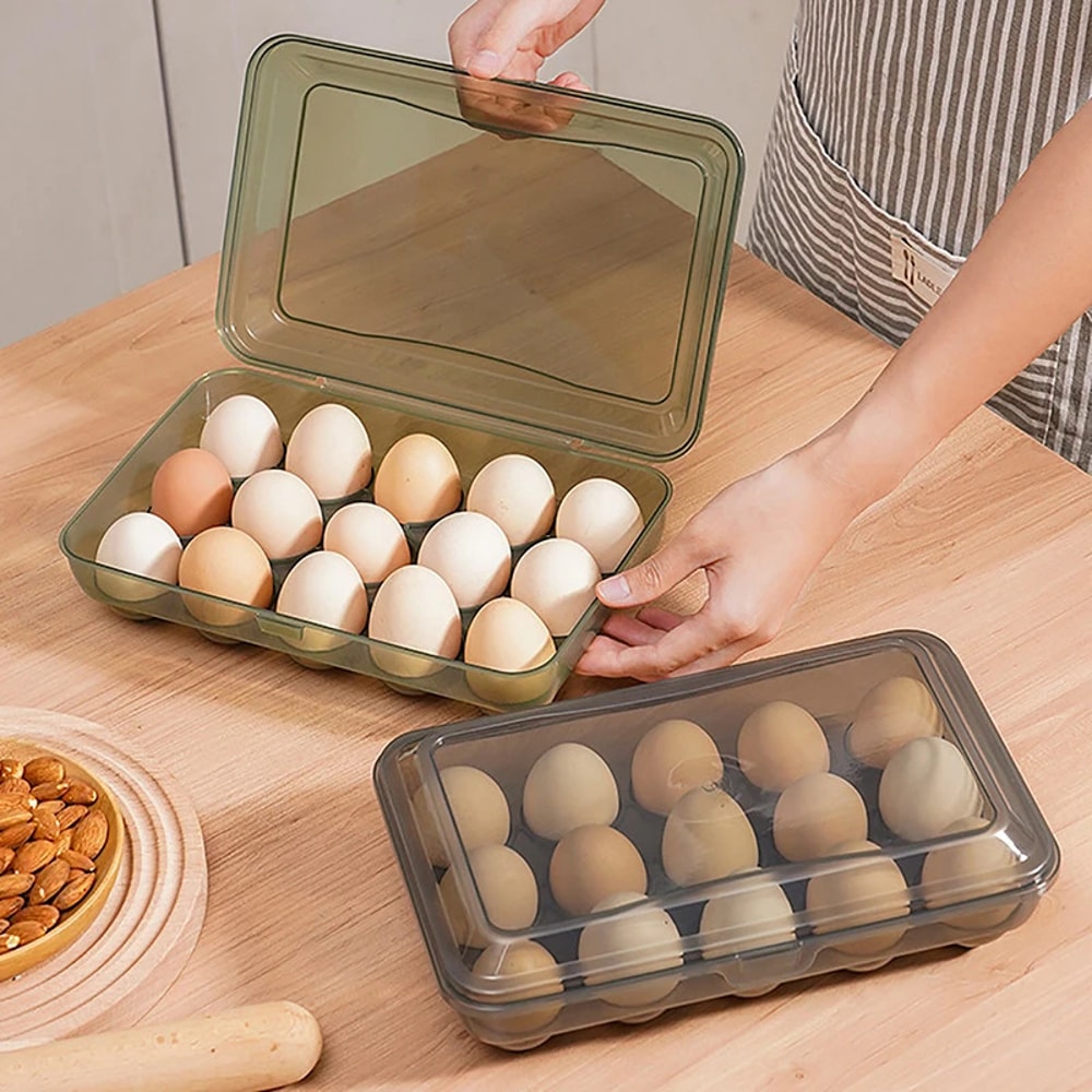 Transparent Plastic Egg Storage Box Portable Egg FreshKeeping Case Refrigerator Egg Storage Contain 0