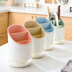 removable kitchen storage decoration, space saving chopsticks tube with drain plate, tableware holder