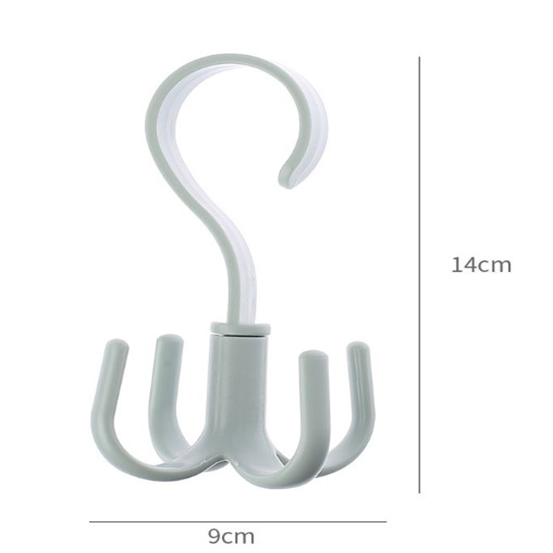 Creative Multifunctional Rotatable Four Claw Hooks Coat Hanger, Bags Scarf Storage Organizer