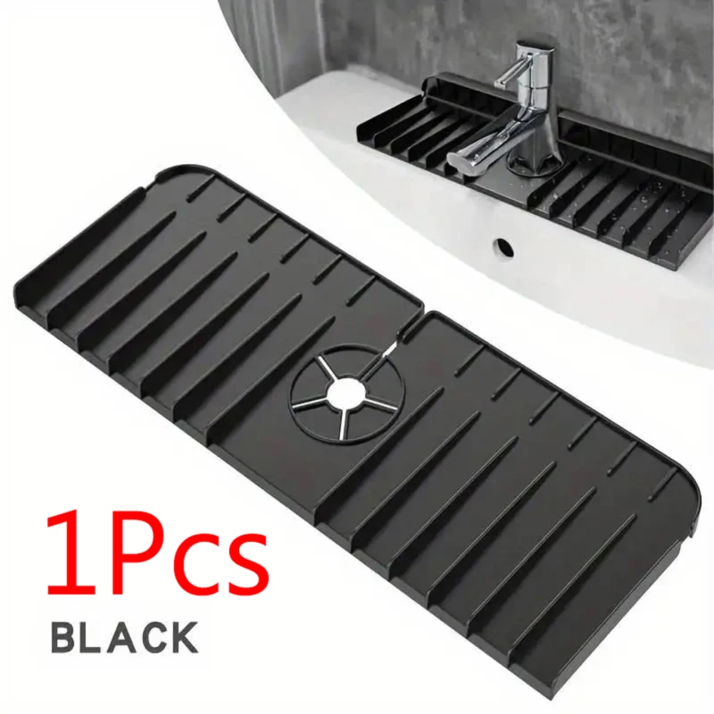 Silicone Faucet Pad Dishwashing Soap Sponge Holder Sink Kitchen Countertop Drying Pad 7