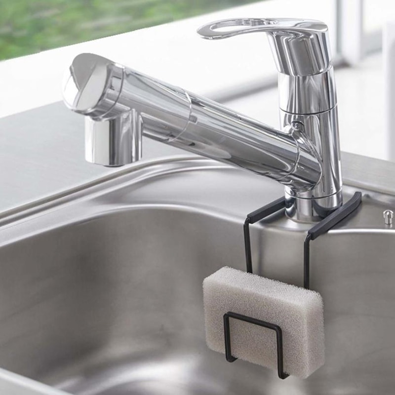 Durable Metal Sink Caddy, Small Kitchen Bathroom Organizer, Dish Drainer Faucet Rack