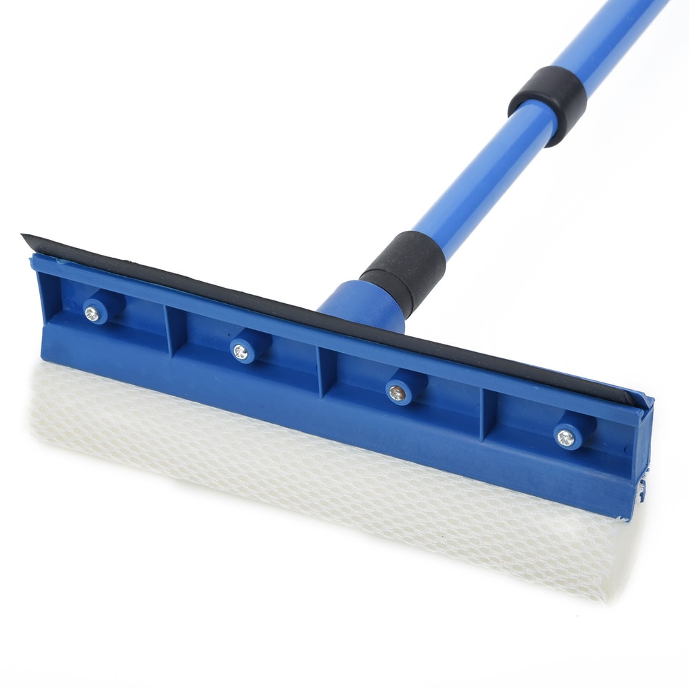 Telescopic Window Glass Cleaner Wiper Long Handle Sponge Brush Squeegee Mop Tool 4
