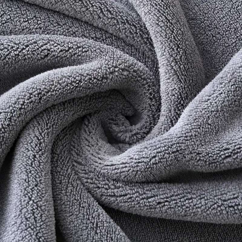 Large Bath Towels Set Grey Coral Velvet Soft Quick Dry Bathroom Towel