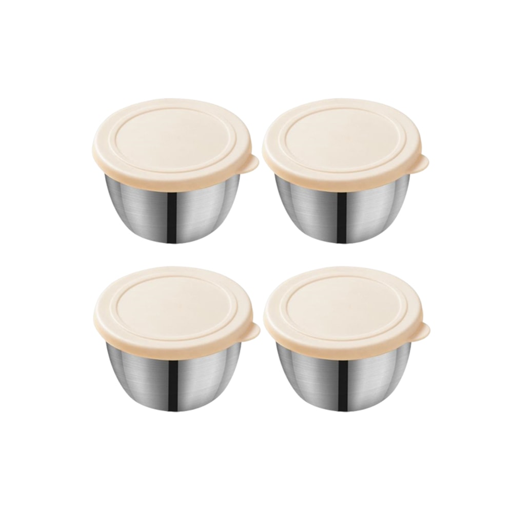 Stainless Steel Sauce Cup With Lid Reusable Salad Dressing Container 7