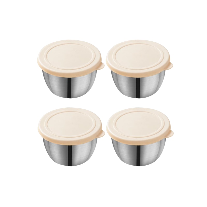 Stainless Steel Sauce Cup With Lid Reusable Salad Dressing Container 7