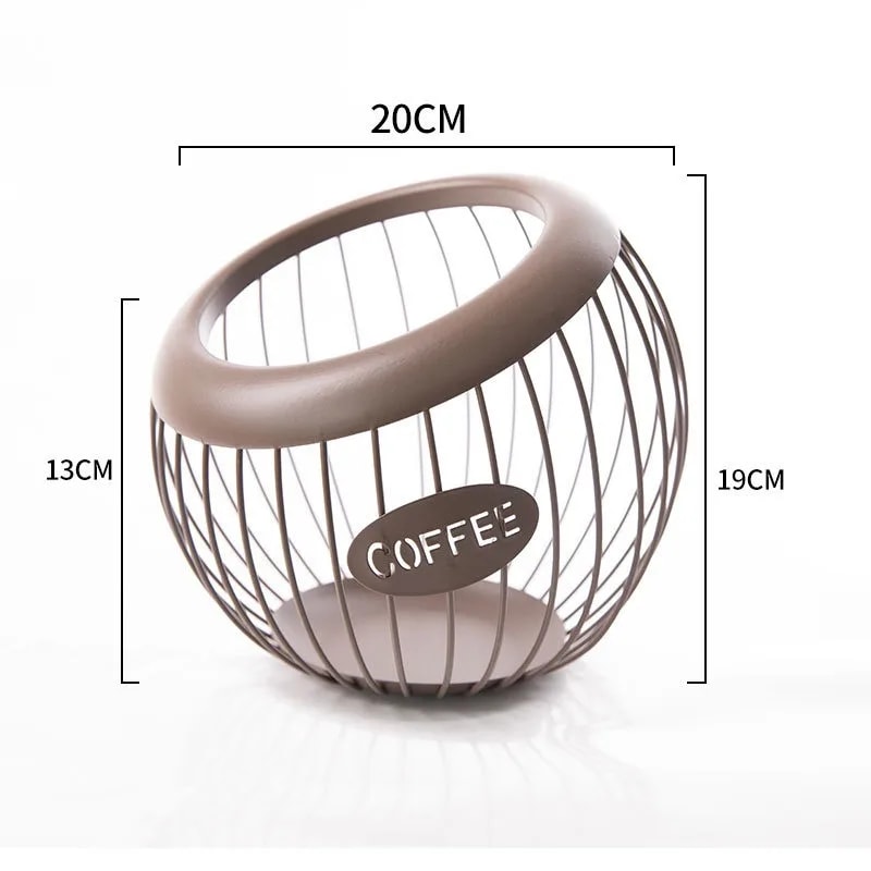 Coffee Capsule Holder Iron Hollow, Multifunctional Fruit Snack Storage Rack for Desktop