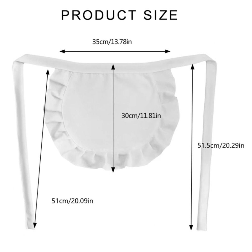 Maid Apron Halflength Princess Apron Pure White Ruffled Kitchen Accessories 3