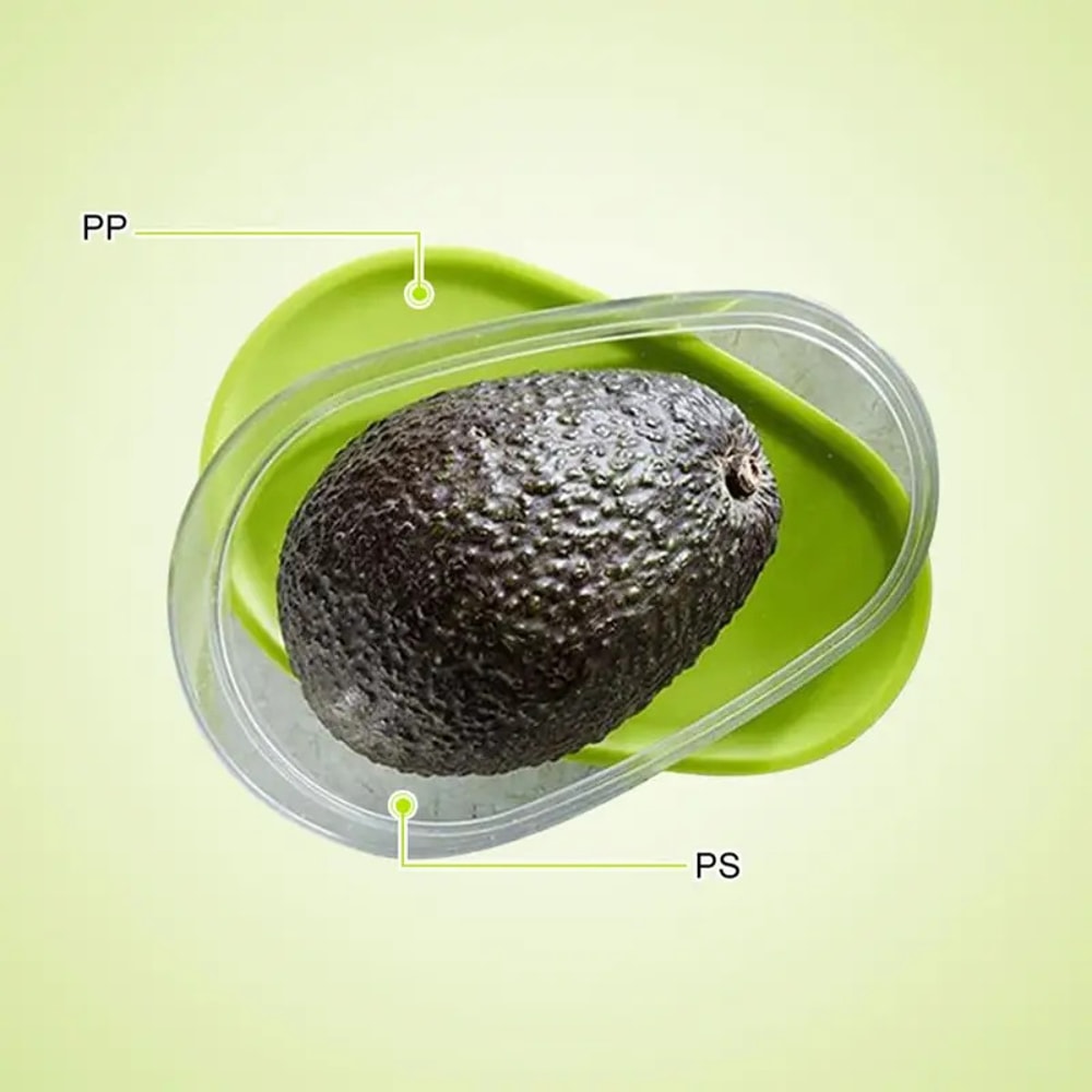 Avocado Saver Food Storage Box, Space Saving Plastic Container, Kitchen Crisper Organizer for Vegetables