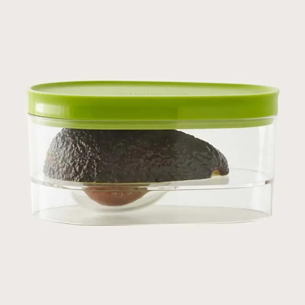 Avocado Saver Food Storage Box, Space Saving Plastic Container, Kitchen Crisper Organizer for Vegetables