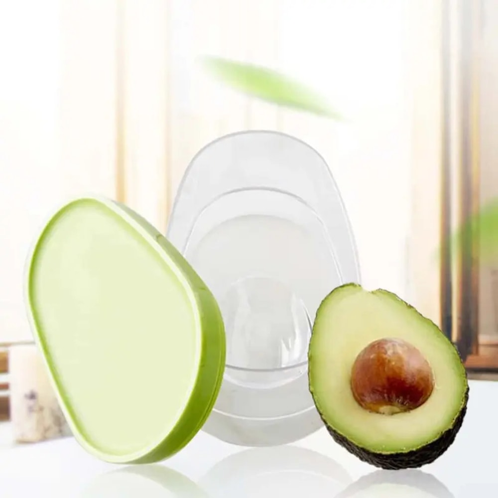 Avocado Saver Food Storage Box, Space Saving Plastic Container, Kitchen Crisper Organizer for Vegetables