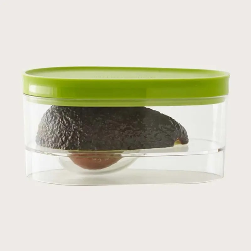 Avocado Saver Food Storage Box, Space Saving Plastic Container, Kitchen Crisper Organizer for Vegetables