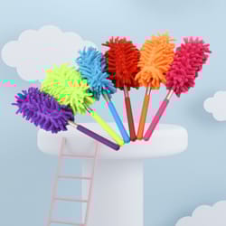 mini stainless steel telescopic duster, automotive household dust removal tool, electrostatic cleaning brush