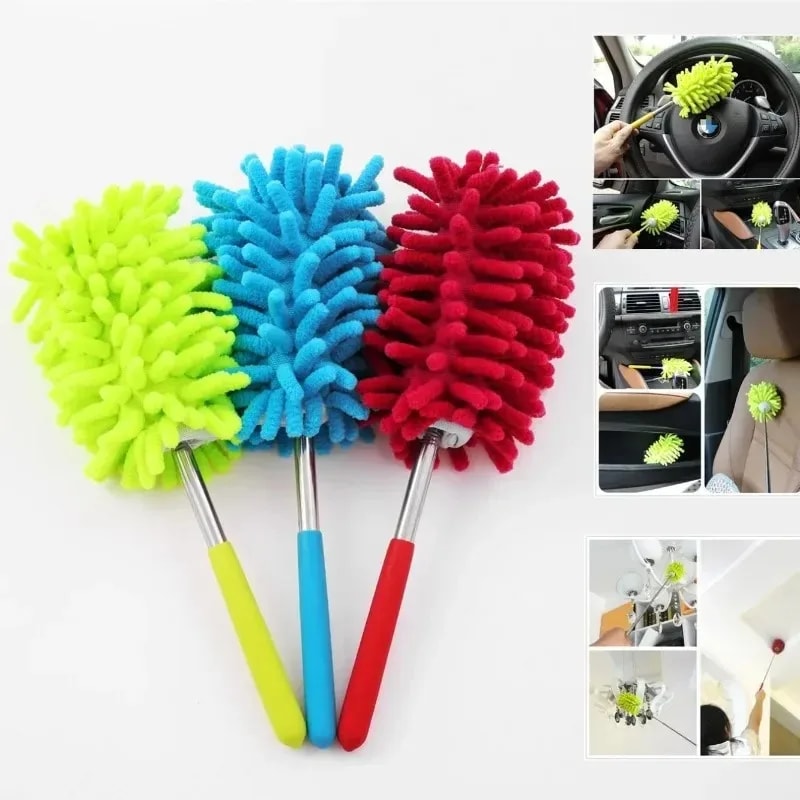 Mini Stainless Steel Telescopic Duster Automotive Household Dust Removal Tool Electrostatic Cleanin 2