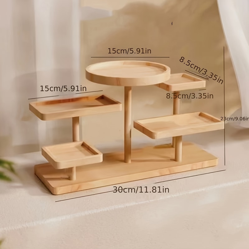 Wooden Display Rack with Storage Rack, Multi-Layer Jewelry Storage Box, Superior Plants Bead Display
