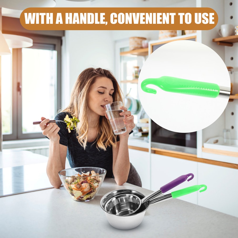 Stainless Steel Water Scoop with Long Handle, Large Capacity Ladle for Kitchen, Bathroom, Shower