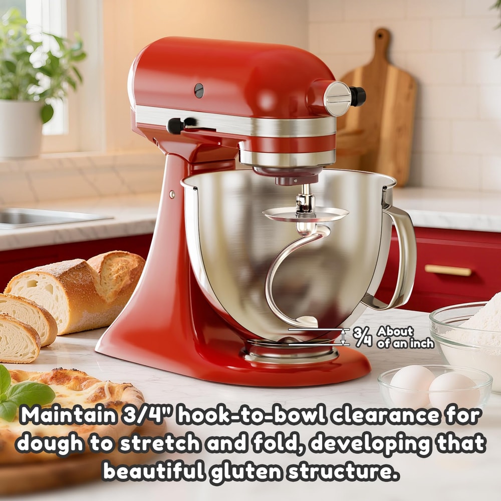 Stainless Steel Spiral Dough Hook Kitchen Aid Mixer Attachment Bread Hook Dishwasher Safe 4
