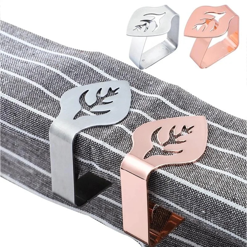Stainless Steel Tablecloth Clips Decorative Leaf Table Cover Clamp Holder For Picnic BBQ Wedding De 0