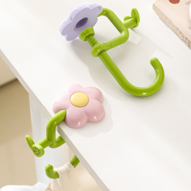 Flower Bag Hook, Portable Clamp for Table Edge, No Drill Desk Hanger