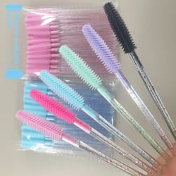 crystal silicone eyelash brush, lash makeup brushes, eyebrow comb, eyelash extension spoolie microbrush