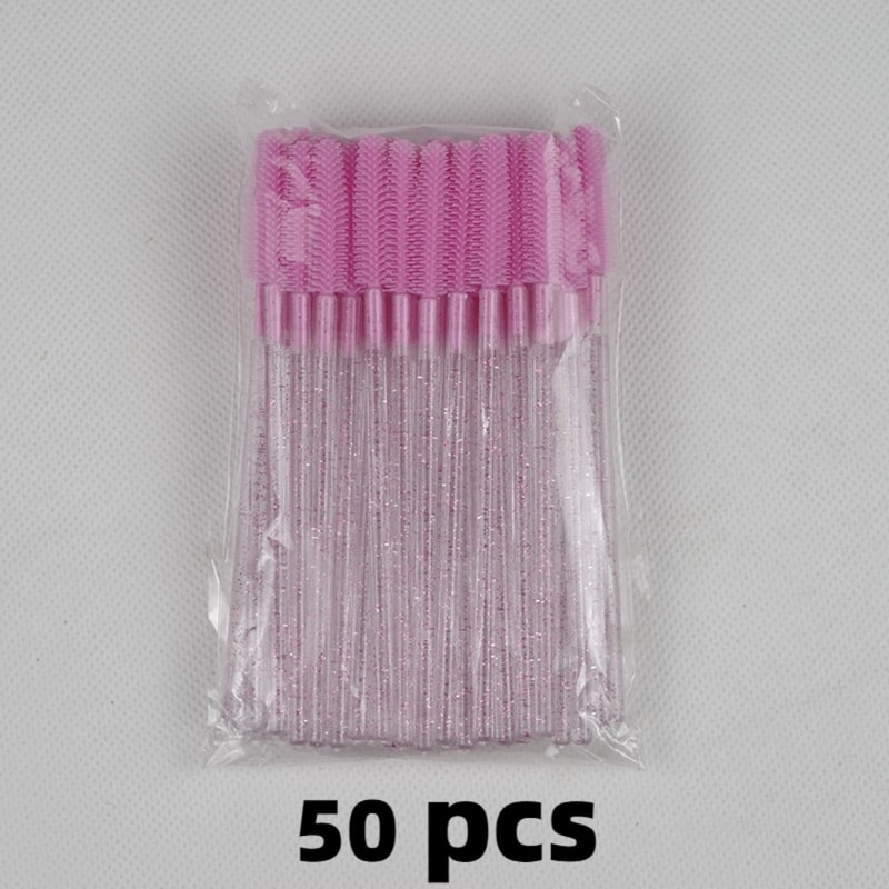 Crystal Silicone Eyelash Brush, Lash Makeup Brushes, Eyebrow Comb, Eyelash Extension Spoolie Microbrush