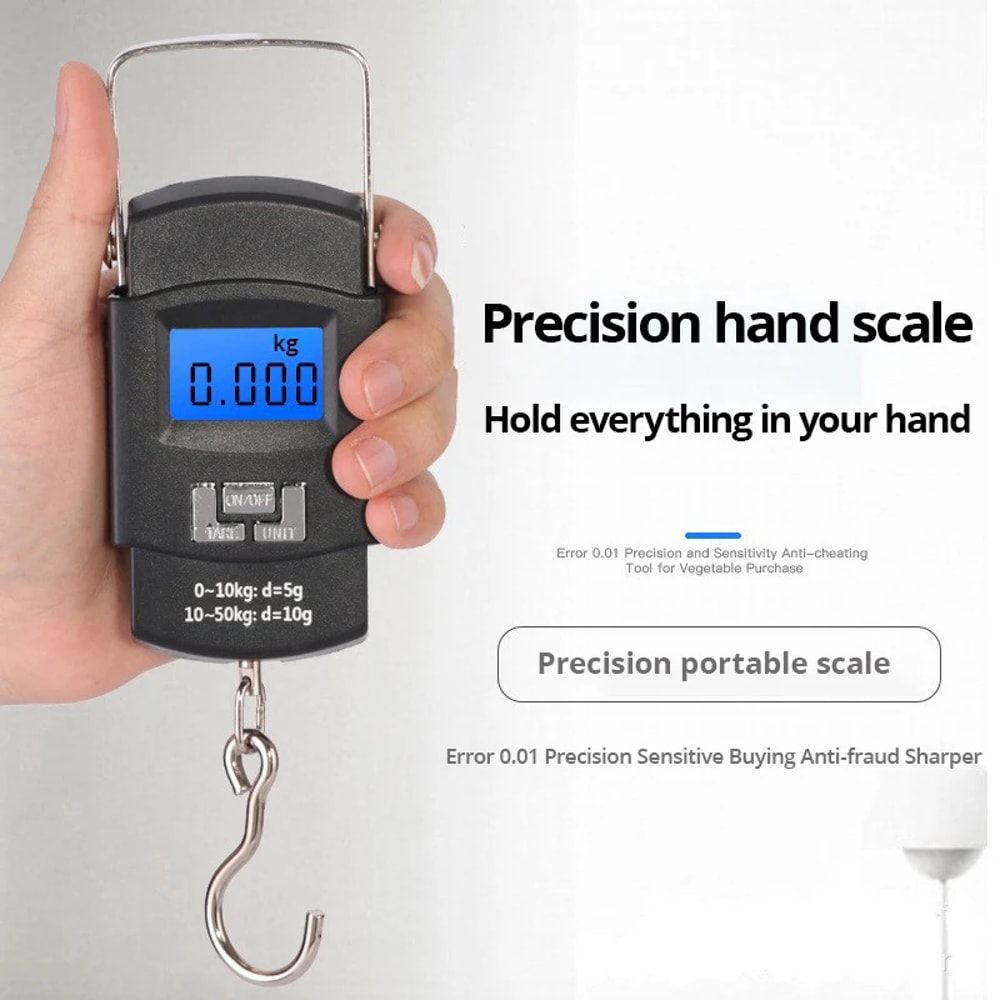 Mini Digital Luggage Scale With Hook Portable Electronic LCD Display Scale 2