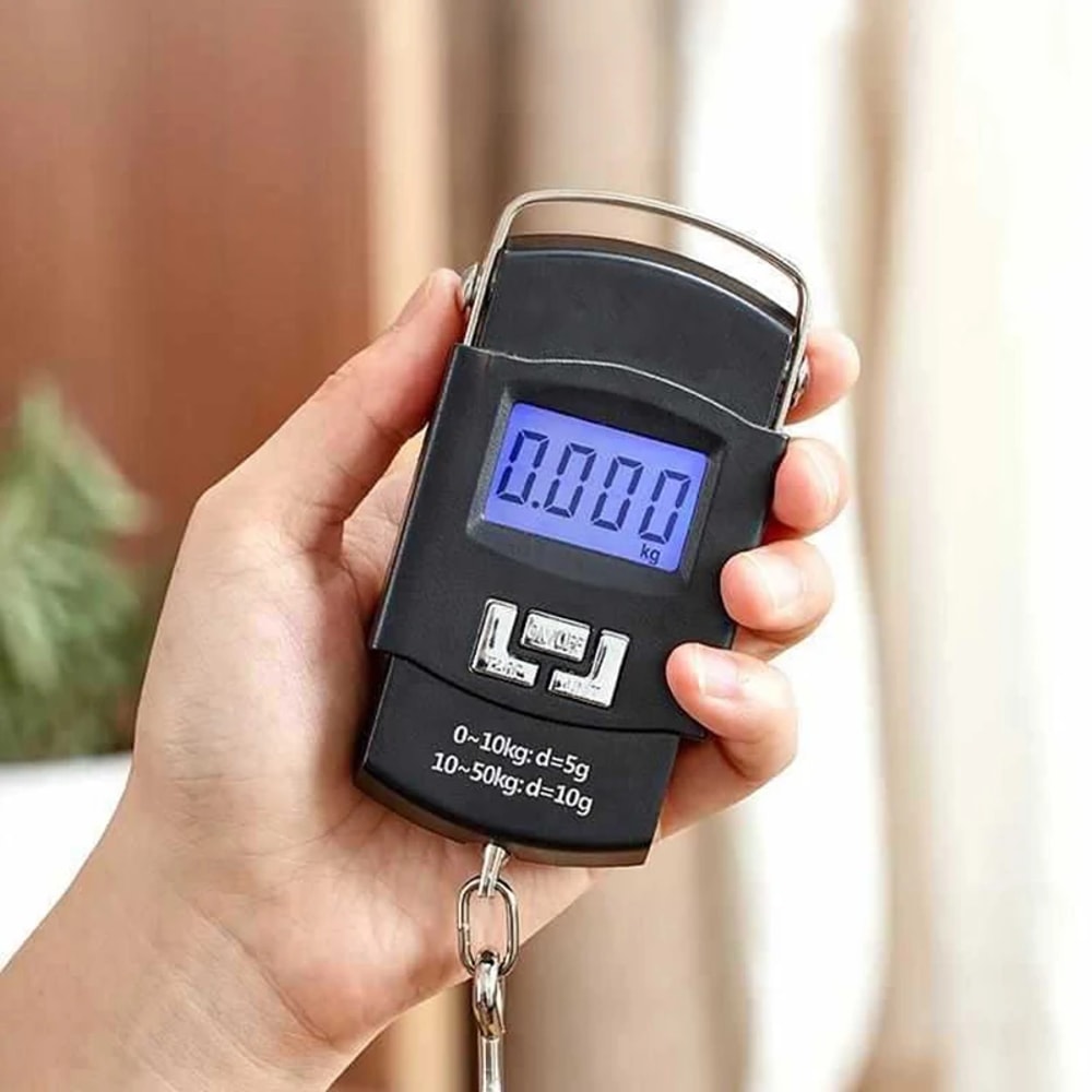 Mini Digital Luggage Scale With Hook Portable Electronic LCD Display Scale 0