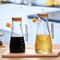 Transparent Oil Bottle with Lid, Heat-Resistant Glass Oil Pot, Kitchen Oil Dispenser, Vinegar Tank with Handle