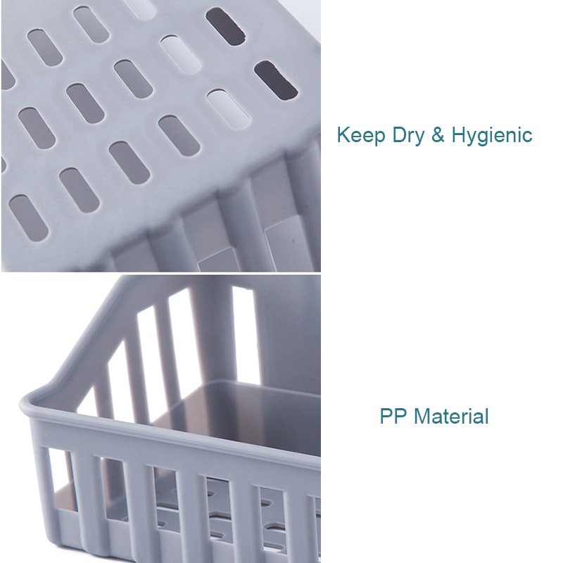 SolidColor HollowedOut Empty Storage Rack Plastic MultiFunctional Storage Basket For Bathroom Porou 2