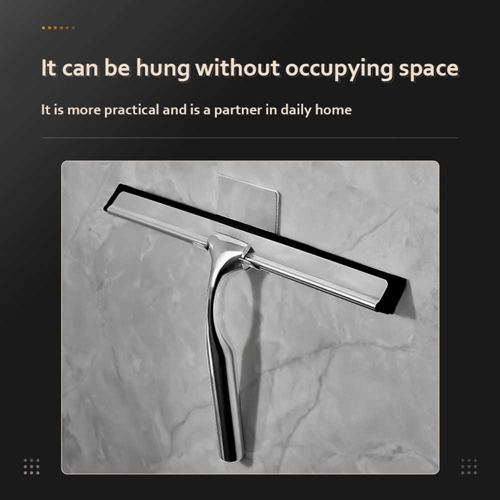 Purpose Shower Squeegee With Stainless Steel Handle Golden Color Silicone Scrape For Bathroom Mirro 3