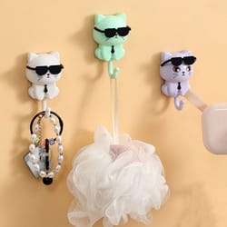 funny plastic cartoon cat hooks, wall hanging, waterproof sunglasses, cat hooks, decorative sticky hooks, entrance