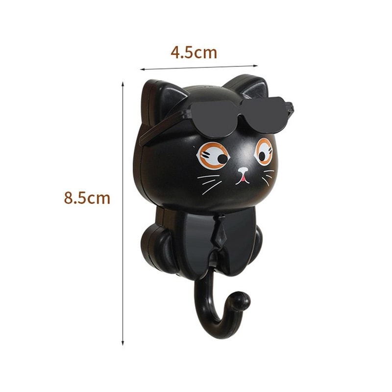 Funny Plastic Cartoon Cat Hooks, Wall Hanging, Waterproof Sunglasses, Cat Hooks, Decorative Sticky Hooks, Entrance