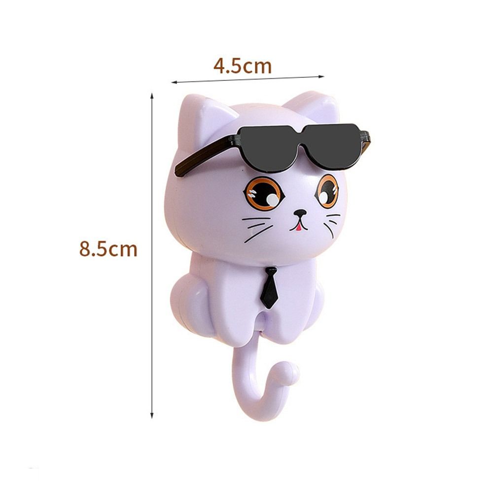Funny Plastic Cartoon Cat Hooks, Wall Hanging, Waterproof Sunglasses, Cat Hooks, Decorative Sticky Hooks, Entrance