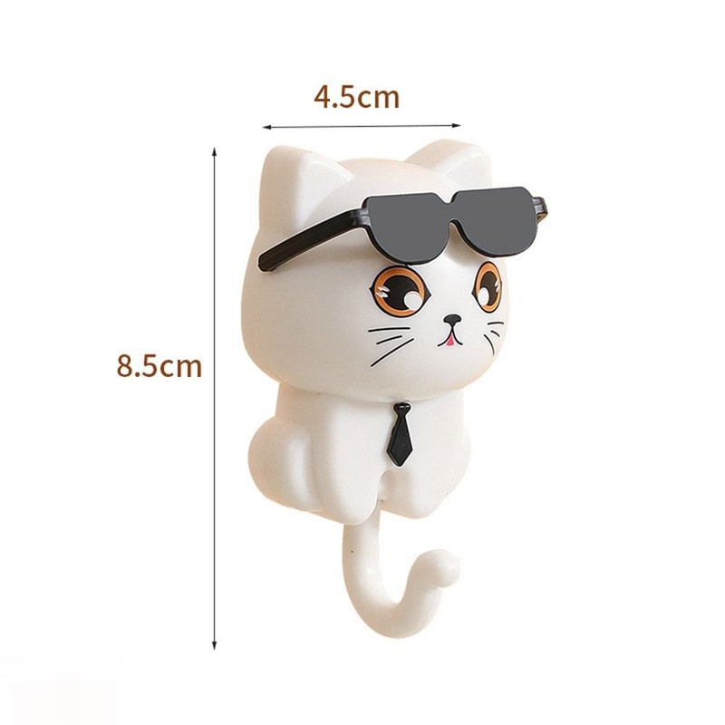 Funny Plastic Cartoon Cat Hooks, Wall Hanging, Waterproof Sunglasses, Cat Hooks, Decorative Sticky Hooks, Entrance