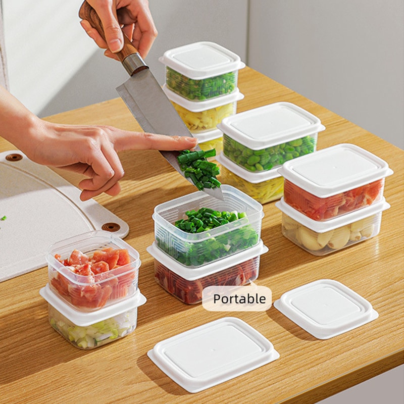 Mini Portable Food Storage Box, Kitchen Refrigerator Meat Sealed Fresh Box, Plastic Fridge Kitchen Organizer, Lunch