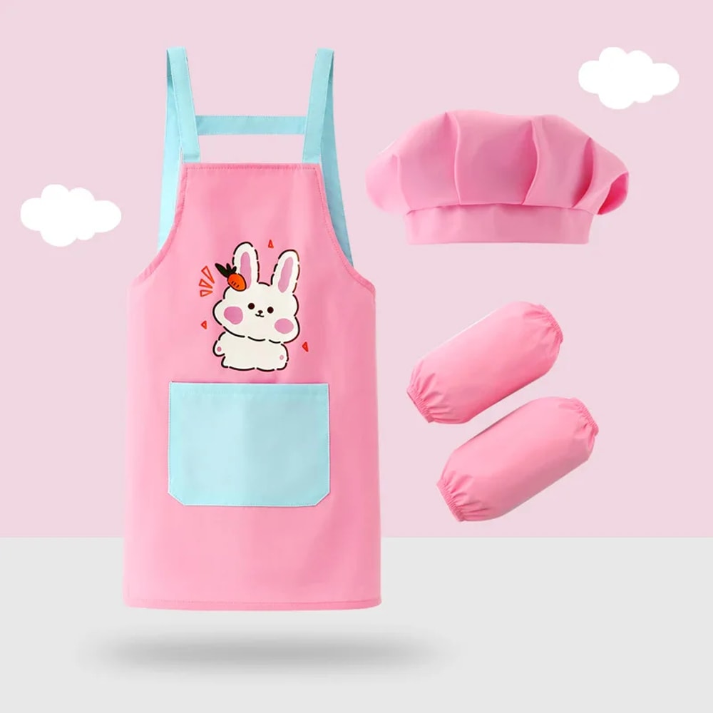 Cartoon Children Bib Apron For Boys And Girls Waterproof Cooking And Painting Smock 1