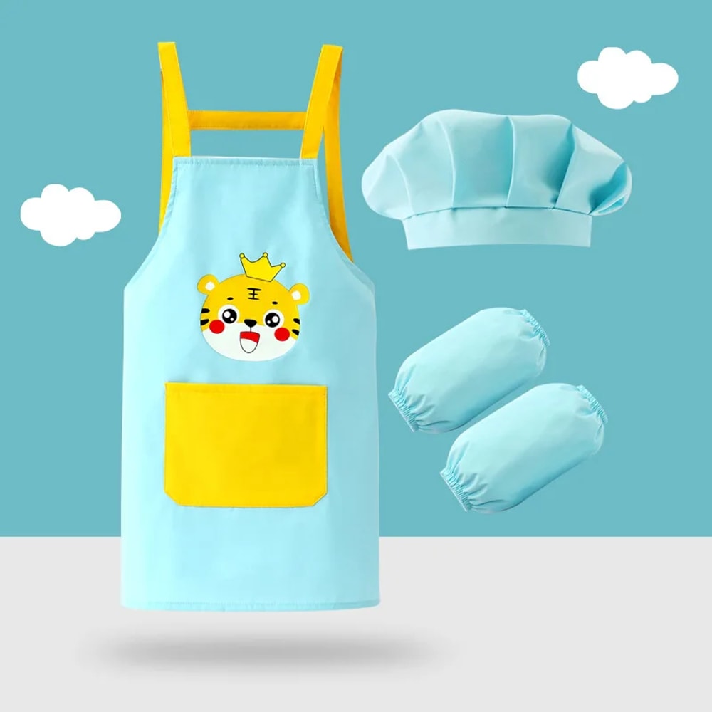 Cartoon Children Bib Apron For Boys And Girls Waterproof Cooking And Painting Smock 6