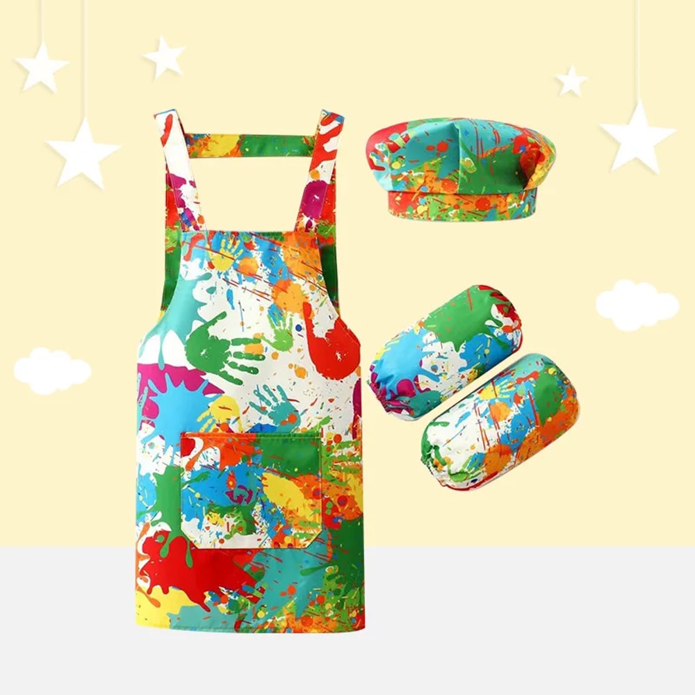 Cartoon Children Bib Apron For Boys And Girls Waterproof Cooking And Painting Smock 9