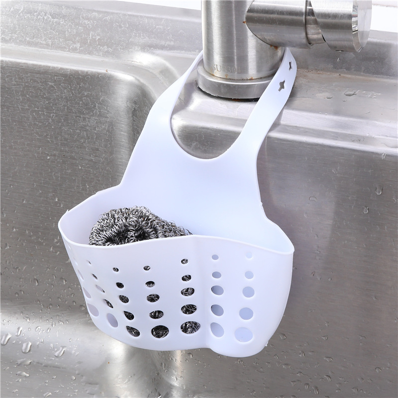 Sink Shelf Soap Sponge Drain Rack, Hanging Bag Kitchen Accessory