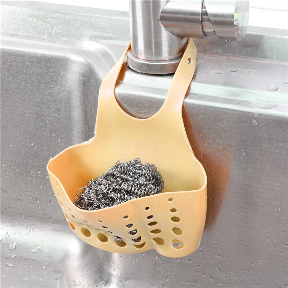 Sink Shelf Soap Sponge Drain Rack, Hanging Bag Kitchen Accessory