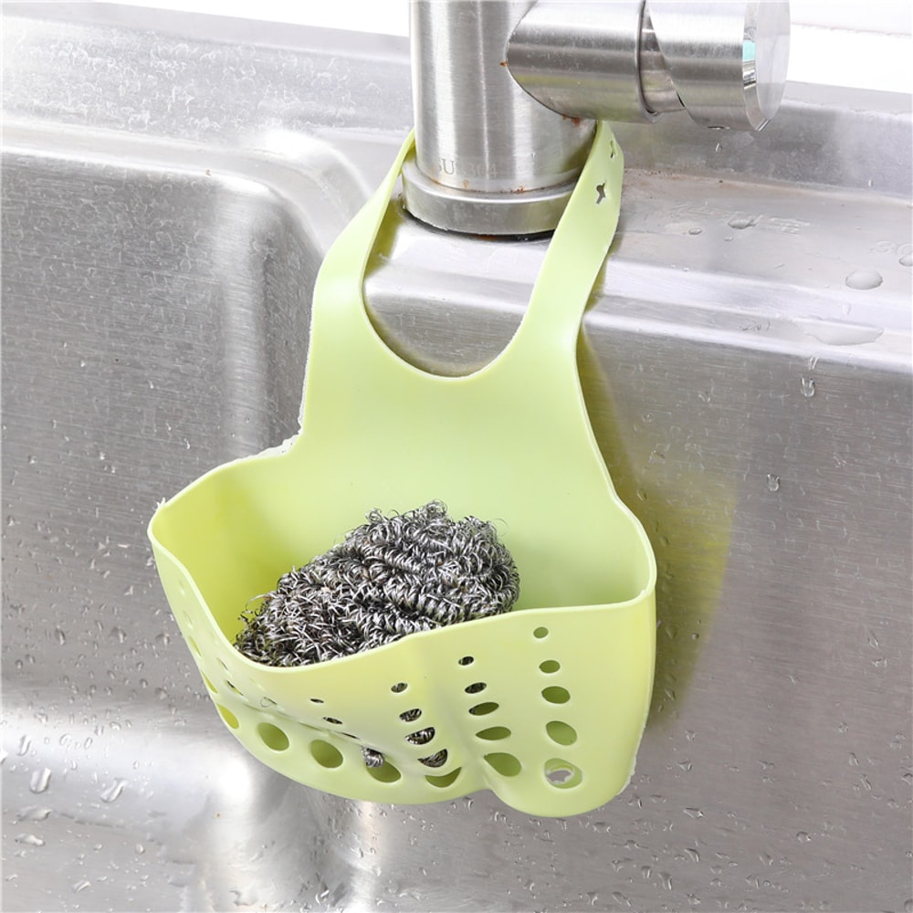 Sink Shelf Soap Sponge Drain Rack, Hanging Bag Kitchen Accessory
