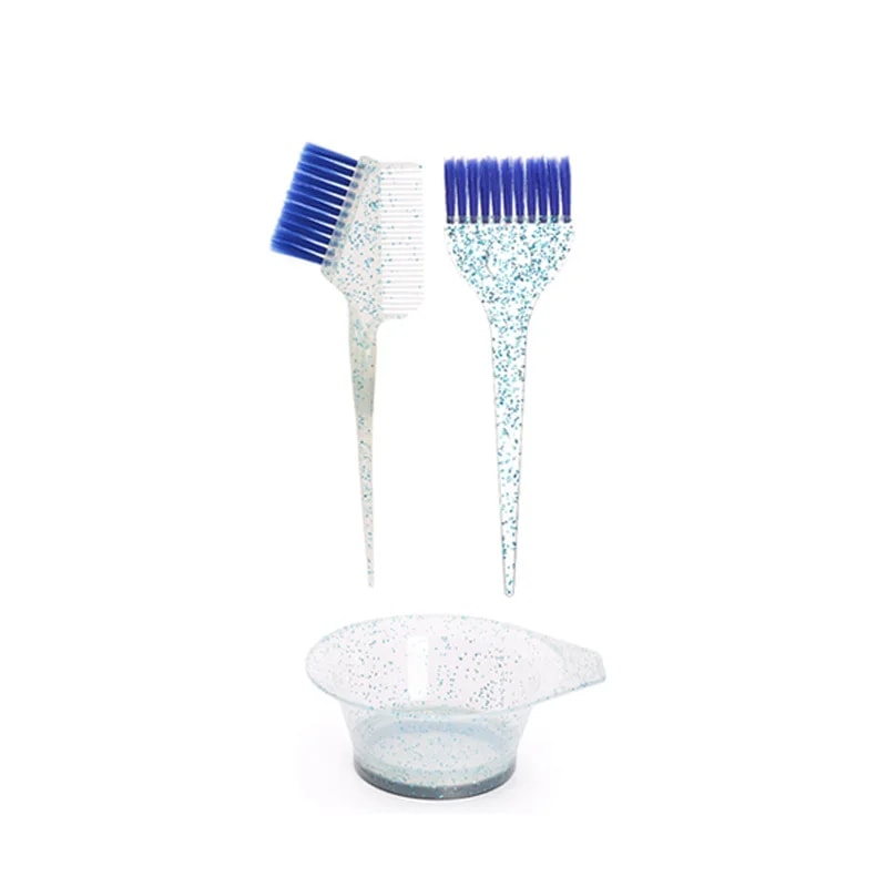 Coloring Hair Dye Brushes, Plastic Easy Clean Mixing Bowl, Home Salon Barber Tinting Brush Hairdressing DIY Haircut
