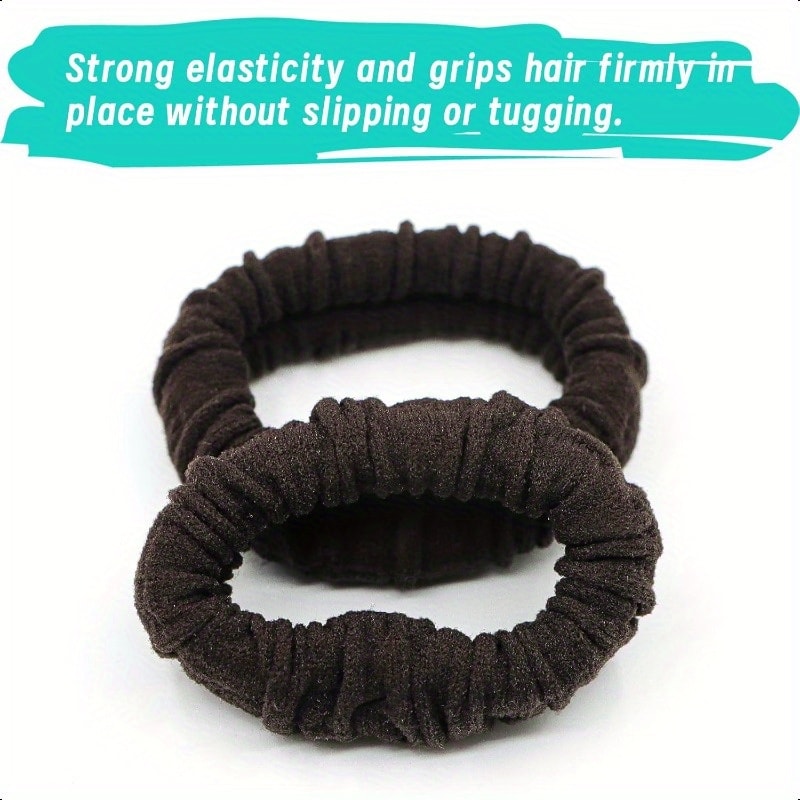 No Damage Soft Polyester Hair Ties, No Tug Scrunchies Hair Bands with Strong Elasticity for Thick or Fine Hair