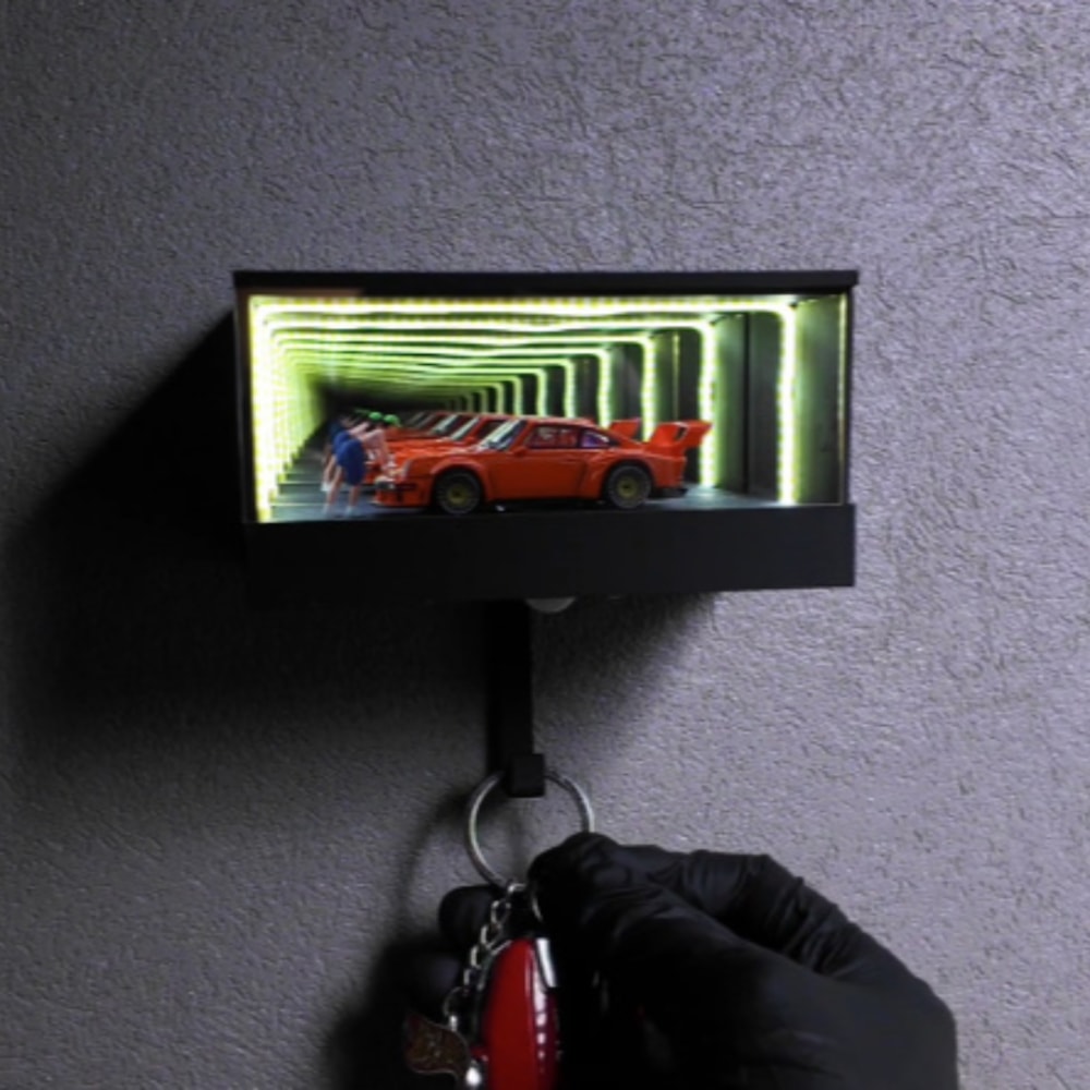 Car Garage Key Holder Key Organizer With Led Light Novelty Key Hanger For Apartment Home Entryway 2