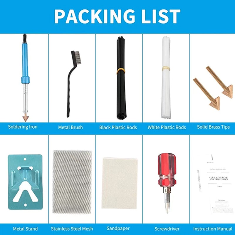 Portable Car Plastic Welding Hot Iron Stand Wire Brush Repair Kit For Auto Bumper And Dashboard Rep 5