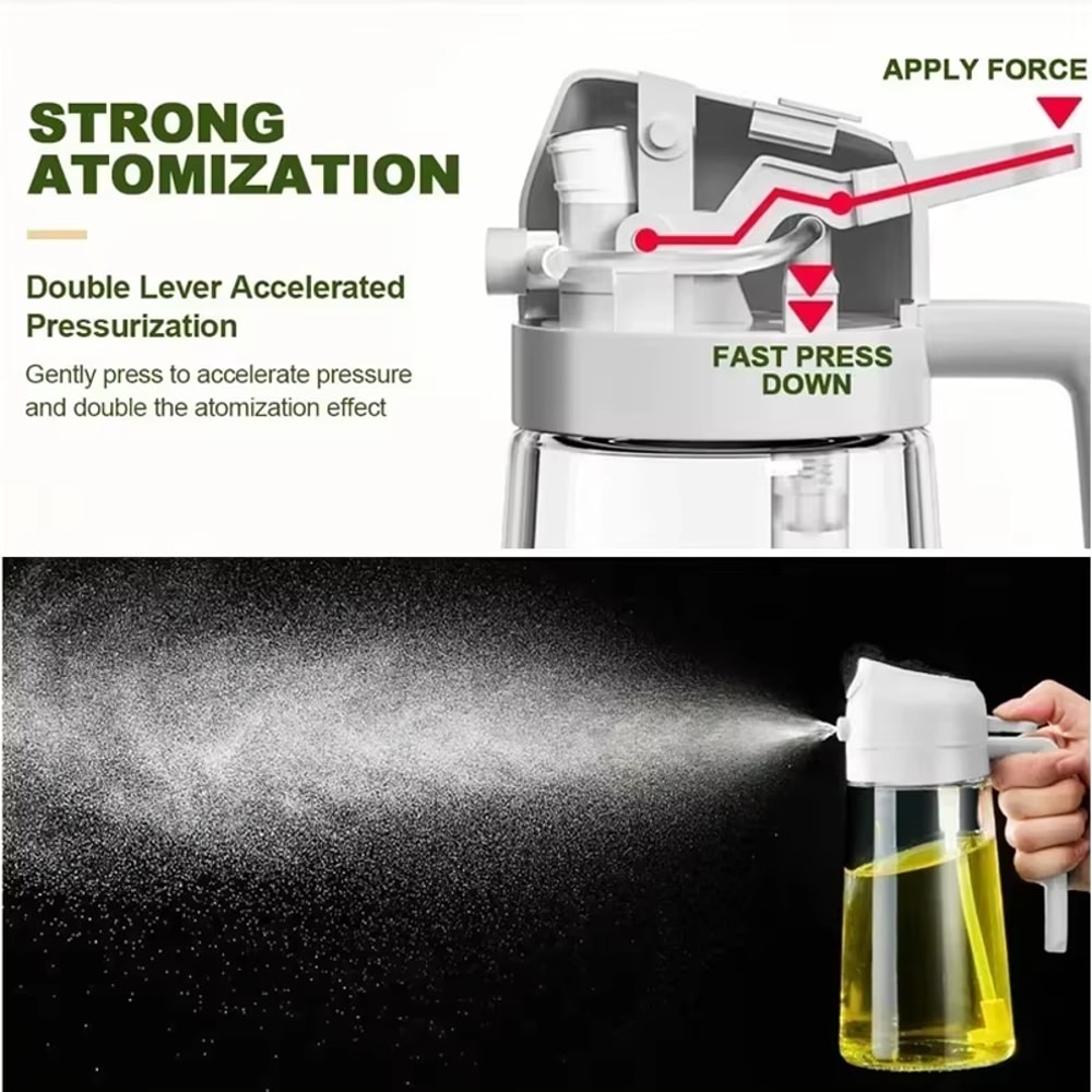 Glass Olive Oil Spray Bottle TwoinOne Oil Can Spray Pour Ideal For Salad Steak Cooking Sauce Dispen 2