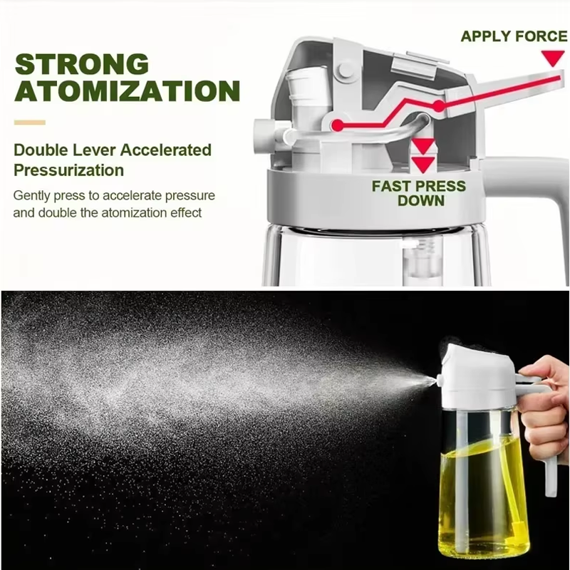 Glass Olive Oil Spray Bottle TwoinOne Oil Can Spray Pour Ideal For Salad Steak Cooking Sauce Dispen 2